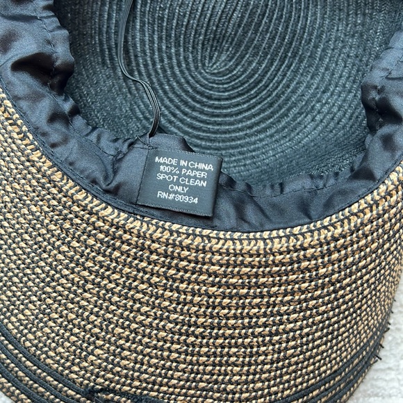💕HP💕Black and brown chain trim sun hat - Picture 6 of 9